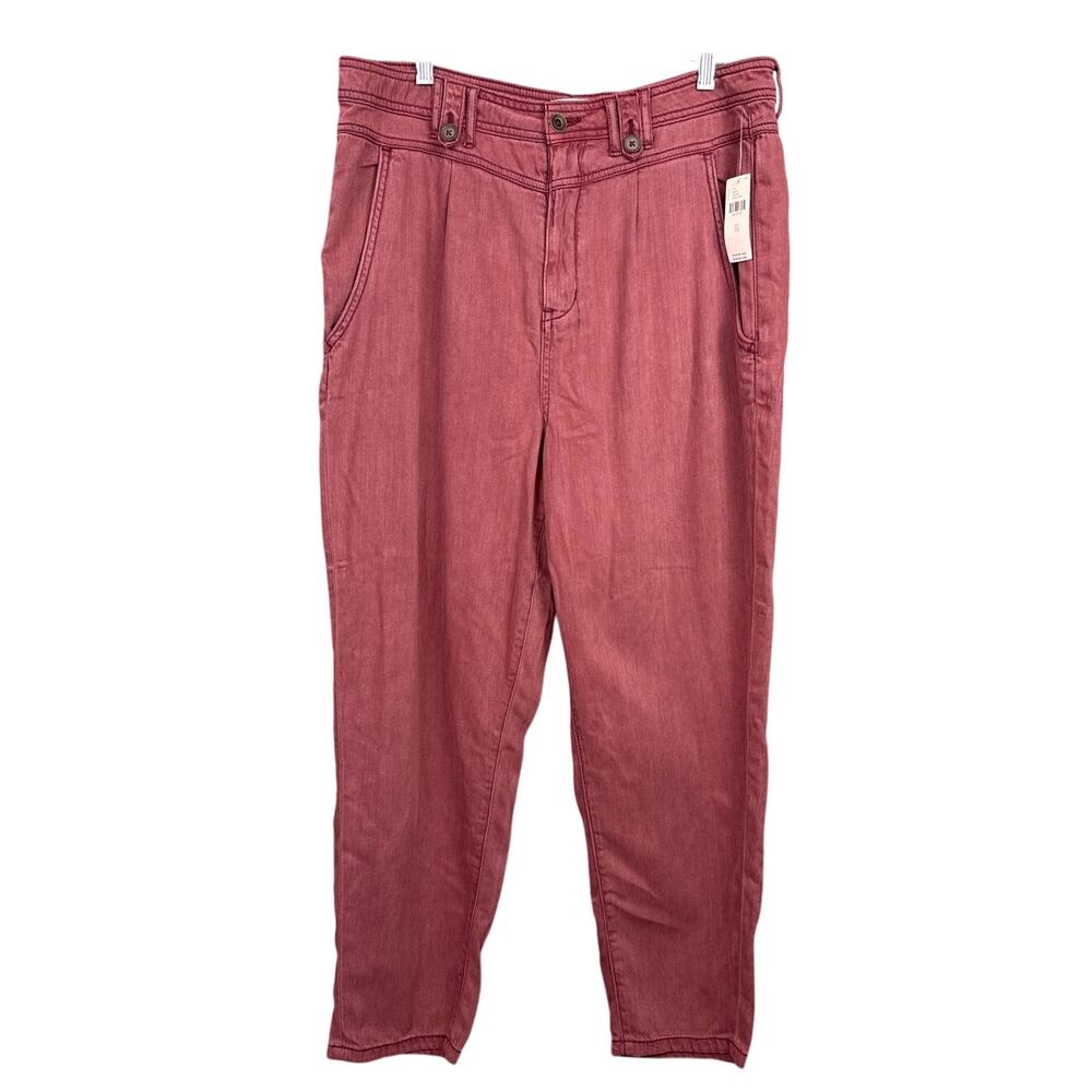 Anthropologie Kalea Jogger High Rise Patch Pocket Tencel Spring Boho Relaxed NWT - Picture 2 of 10